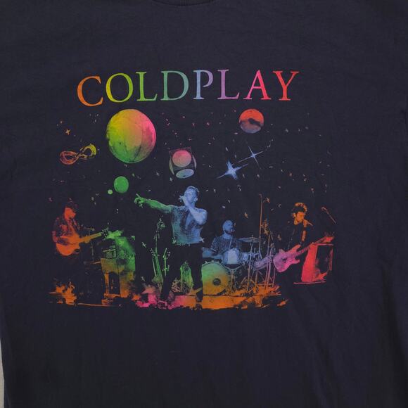 Coldplay Music of the Spheres Band Graphic Shirt Adult Mens Size M Navy Blue - Picture 4 of 9